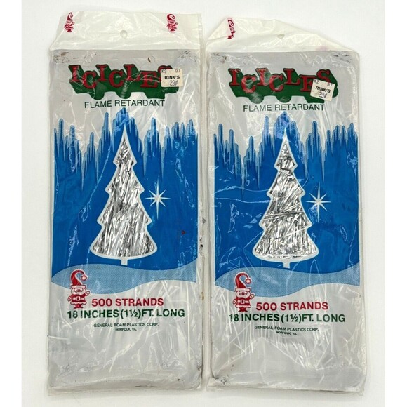 Christmas Silver Tinsel Flame Retardant Lot of 6 Packages 8000 Strands Total VTG - Picture 9 of 10